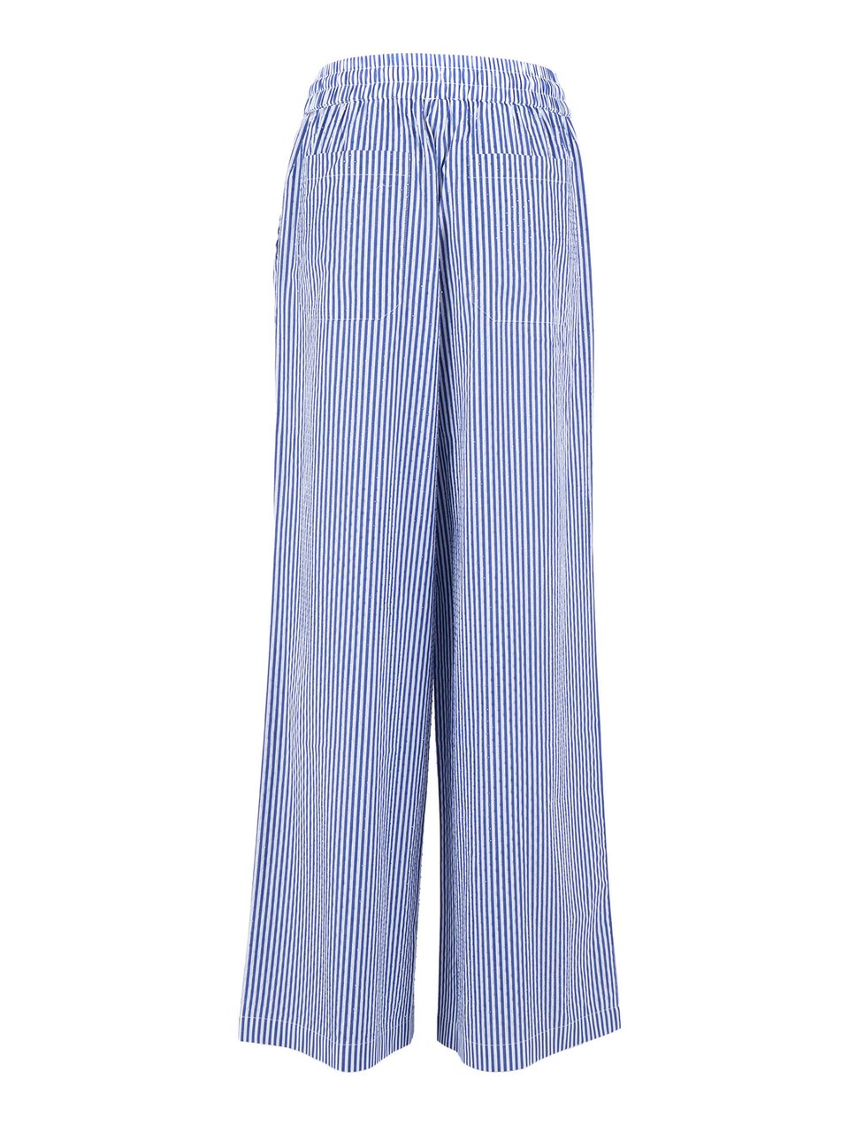 P.A.R.O.S.H. Wide Leg Vertical Stripe Straight-Leg Pants Blauw