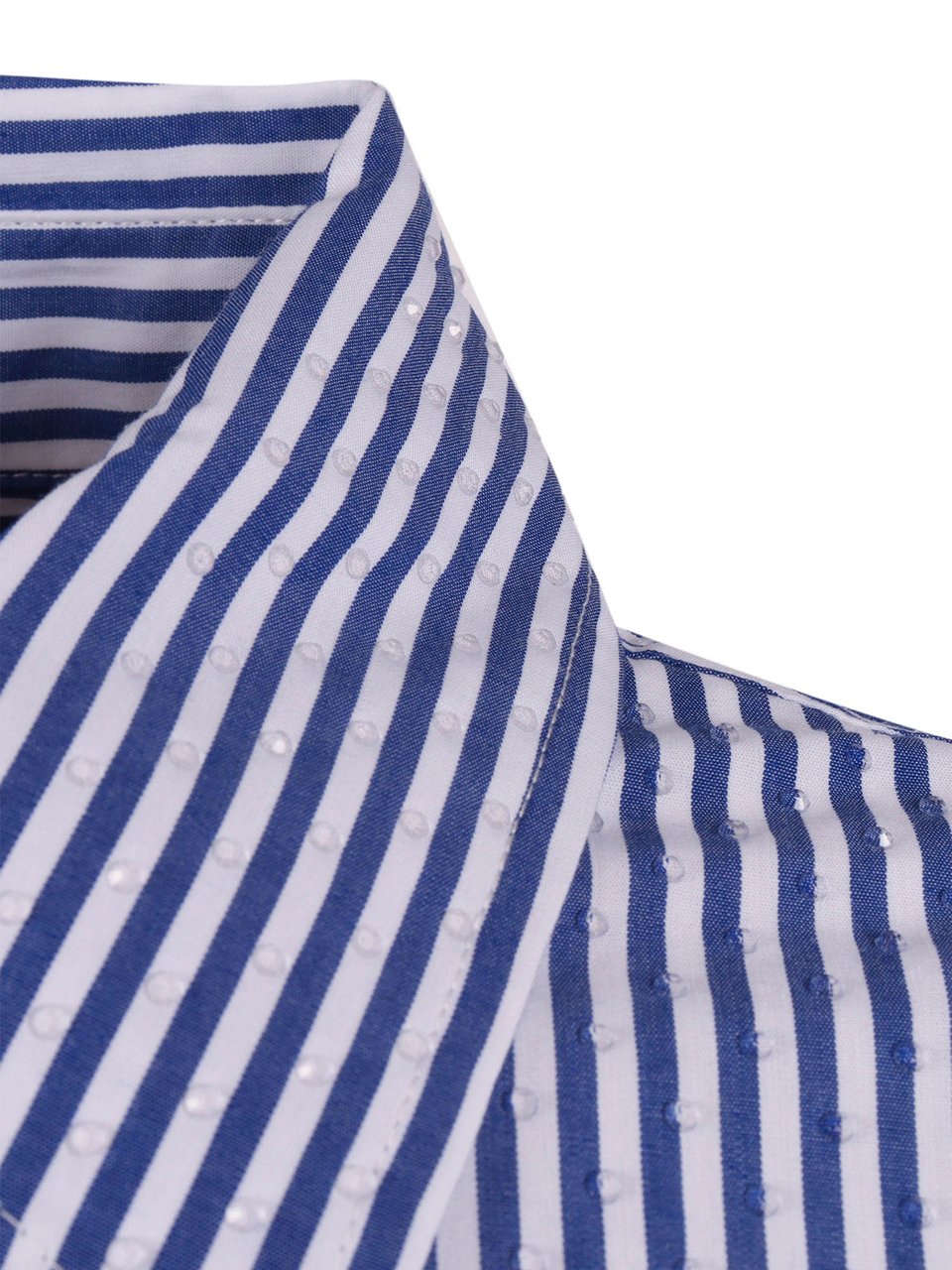 P.A.R.O.S.H. Vertical Stripe Pointed Casual Shirt Blauw