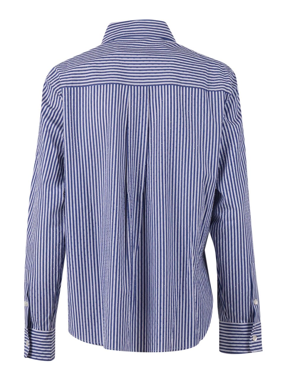 P.A.R.O.S.H. Vertical Stripe Pointed Casual Shirt Blauw