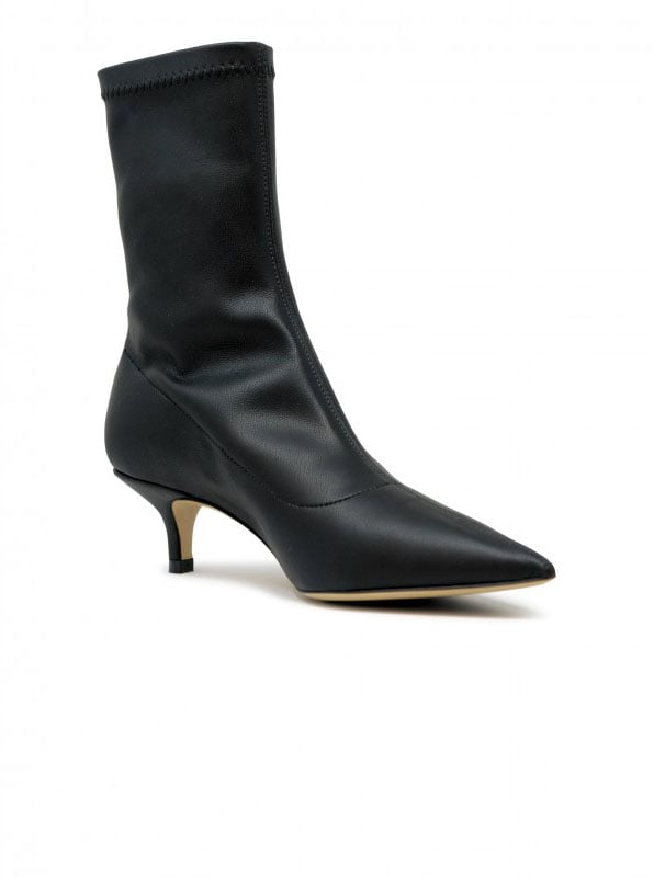 P.A.R.O.S.H. PAROSH D060122 SLAYSHOE BLACK ECO LEATHER STRECH BOOTS Zwart