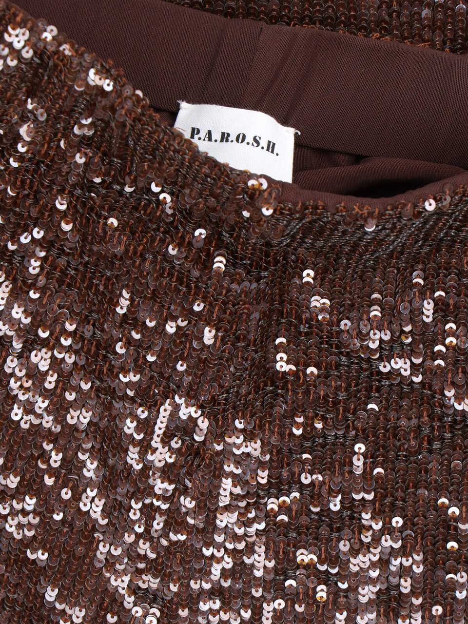P.A.R.O.S.H. Brown Sequin Trousers Bruin