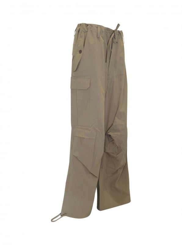 P.A.R.O.S.H. PAROSH D230747 007 NINJA GREEN OLIVE NYLON/COTTON PANTS Beige