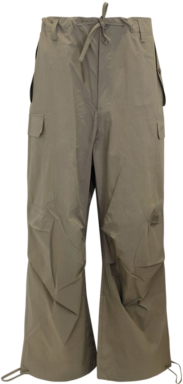 P.A.R.O.S.H. PAROSH D230747 007 NINJA GREEN OLIVE NYLON/COTTON PANTS Beige