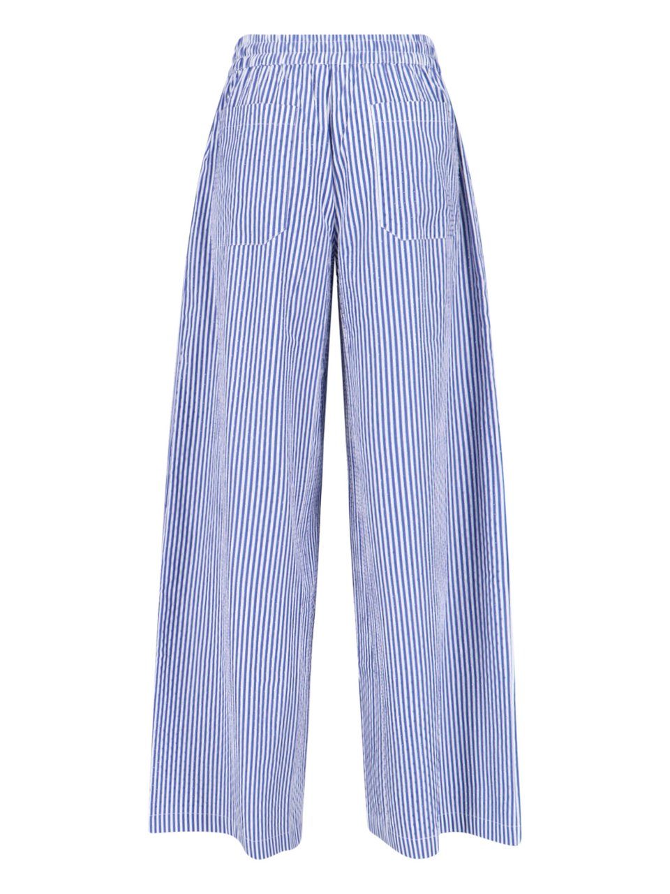 P.A.R.O.S.H. Mid-Rise Striped Cotton Pants Blauw