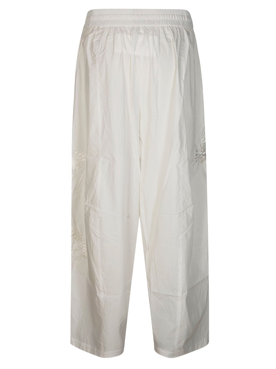 P.A.R.O.S.H. Wide Leg Floral Embroidered Pants Grijs