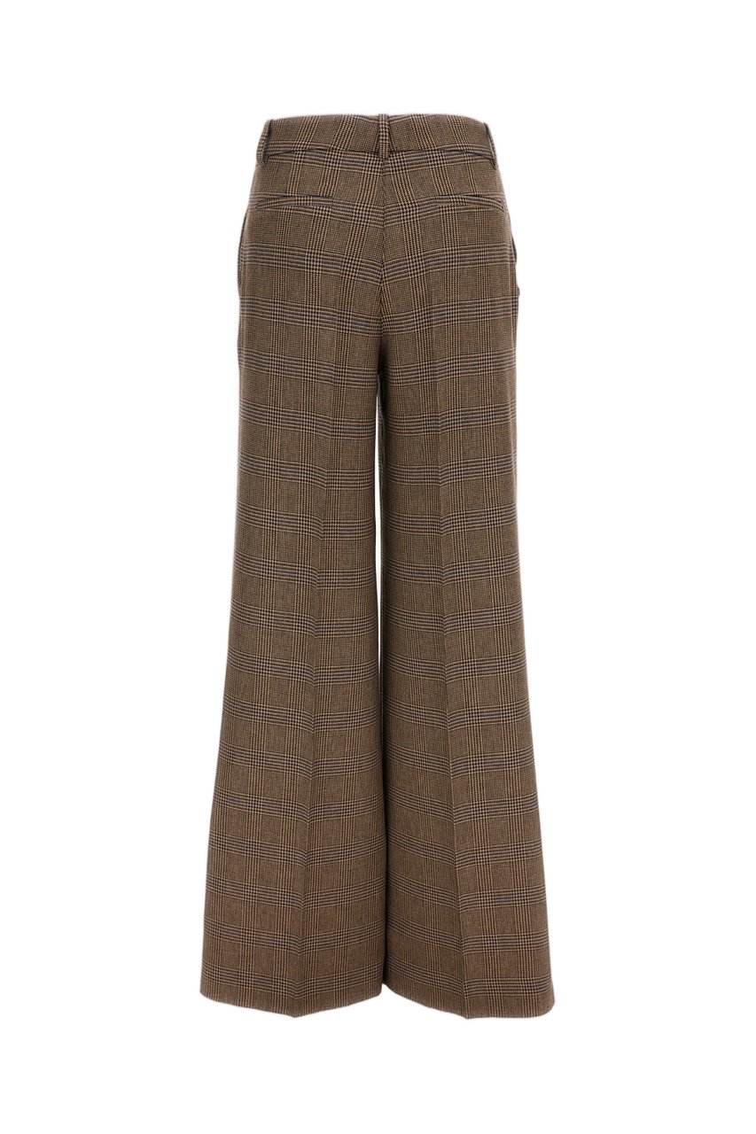 P.A.R.O.S.H. Multicolor Houndstooth Wool-Blend Wide-Leg Pants Bruin