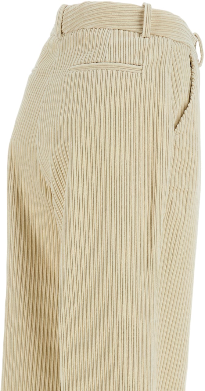 P.A.R.O.S.H. Wide-Leg Corduroy Trousers With Vertical Ribbed Texture Neutraal