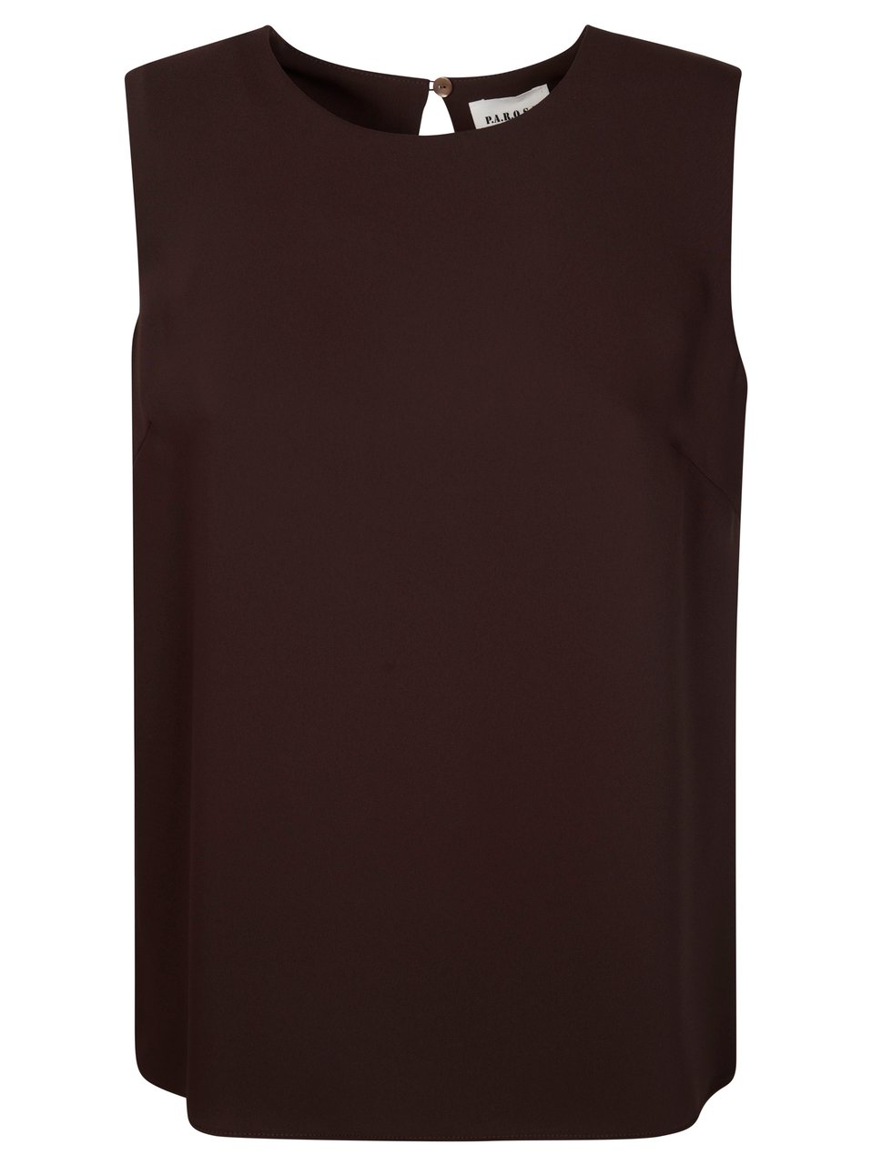 P.A.R.O.S.H. Sleeveless Cady Keyhole Back Blouse Zwart