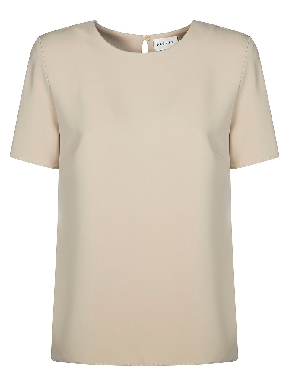 P.A.R.O.S.H. Soft Beige Boxy Cady Blouse Neutraal