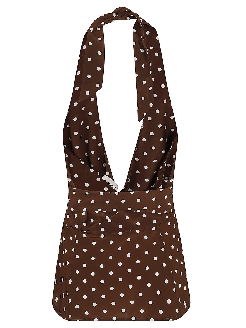 P.A.R.O.S.H. Backless Silk Top with Polka Dot Detail Bruin