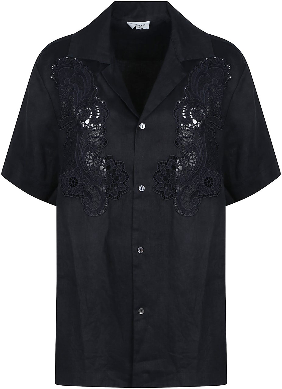 P.A.R.O.S.H. Beach25 Short Sleeve Shirt Black Zwart