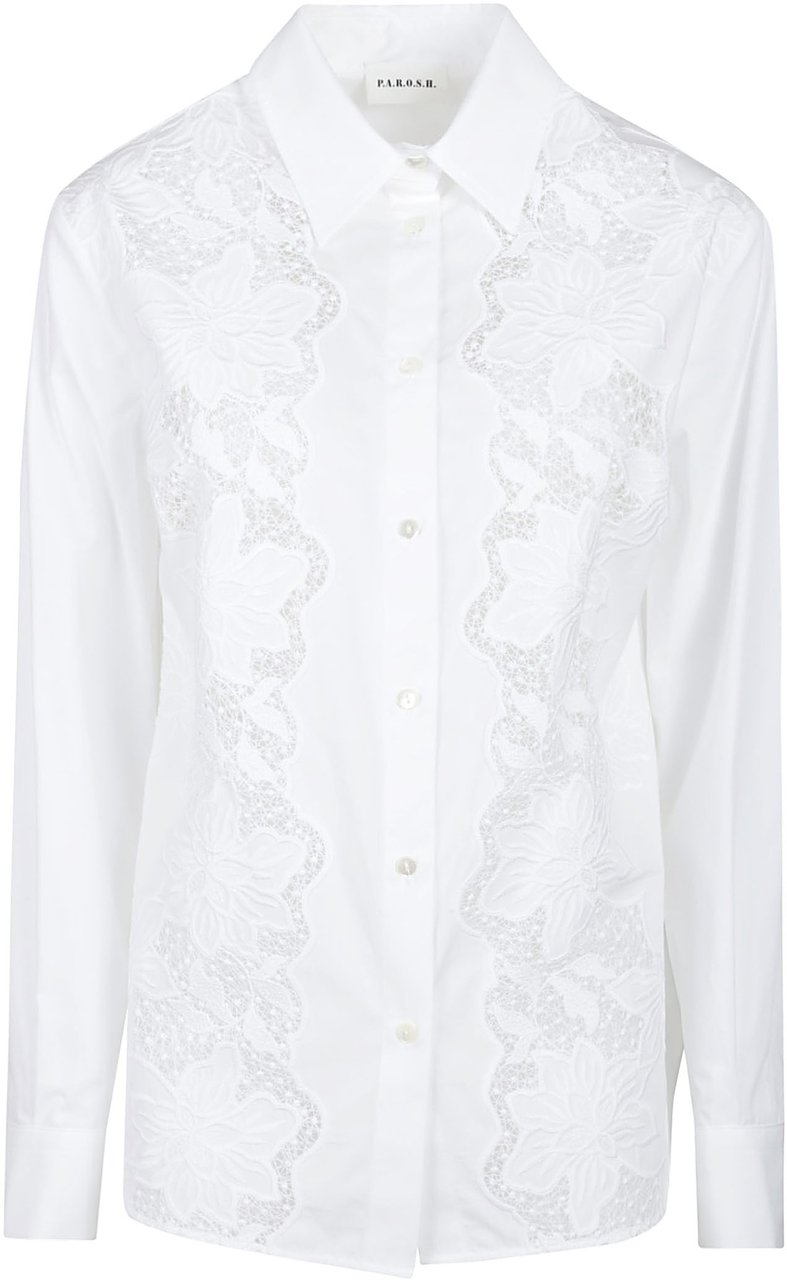 P.A.R.O.S.H. Cioccolato Long Sleeve Shirt White Wit