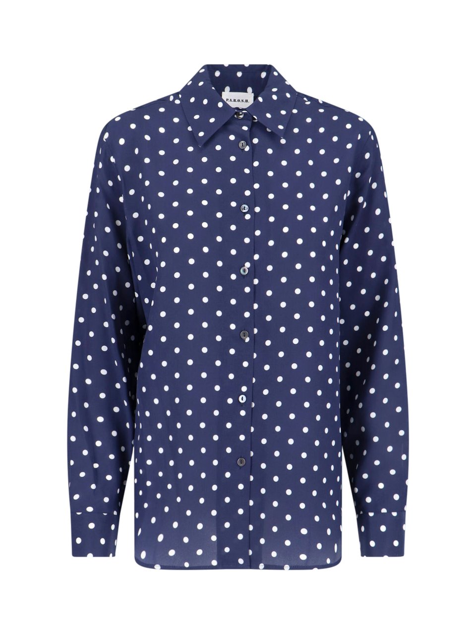 P.A.R.O.S.H. Polka Dot Shirt – Blue Blauw