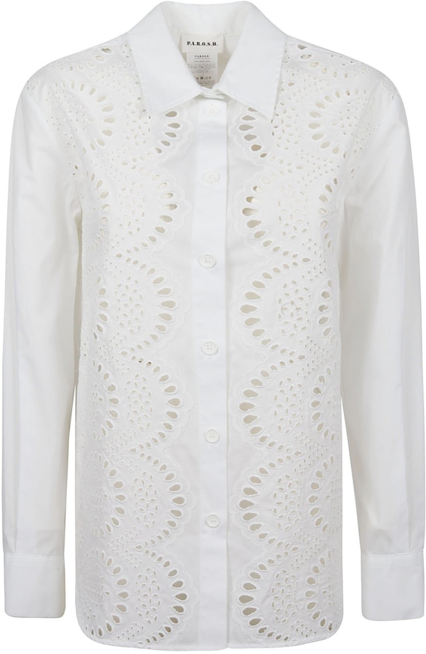 P.A.R.O.S.H. Cannes Long Sleeve Shirt White Wit