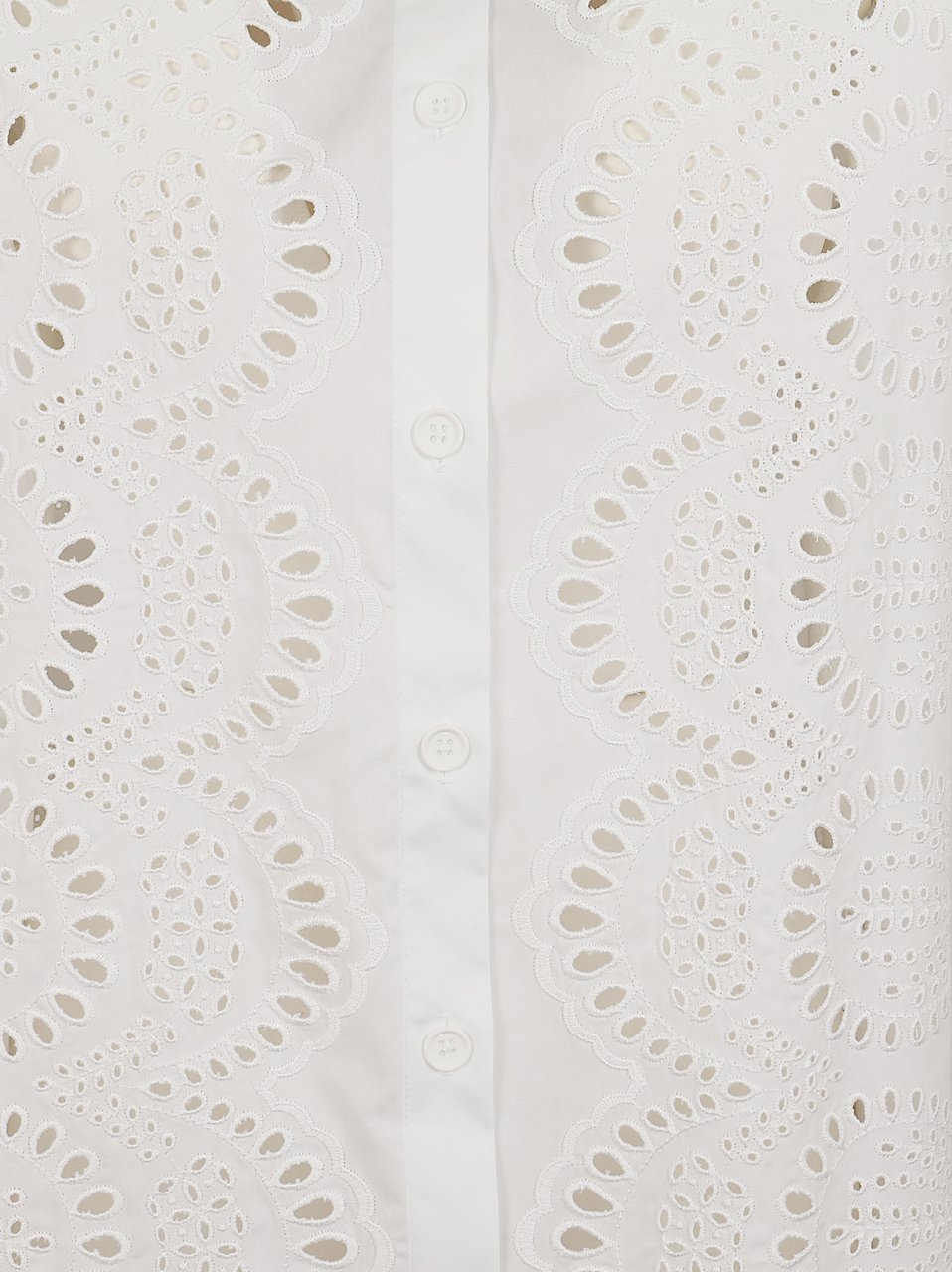 P.A.R.O.S.H. Sangallo Lace Openwork Shirt with Classic Collar Wit