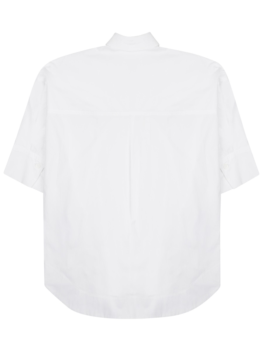 P.A.R.O.S.H. White Vertical Pleats Cotton Shirt Wit