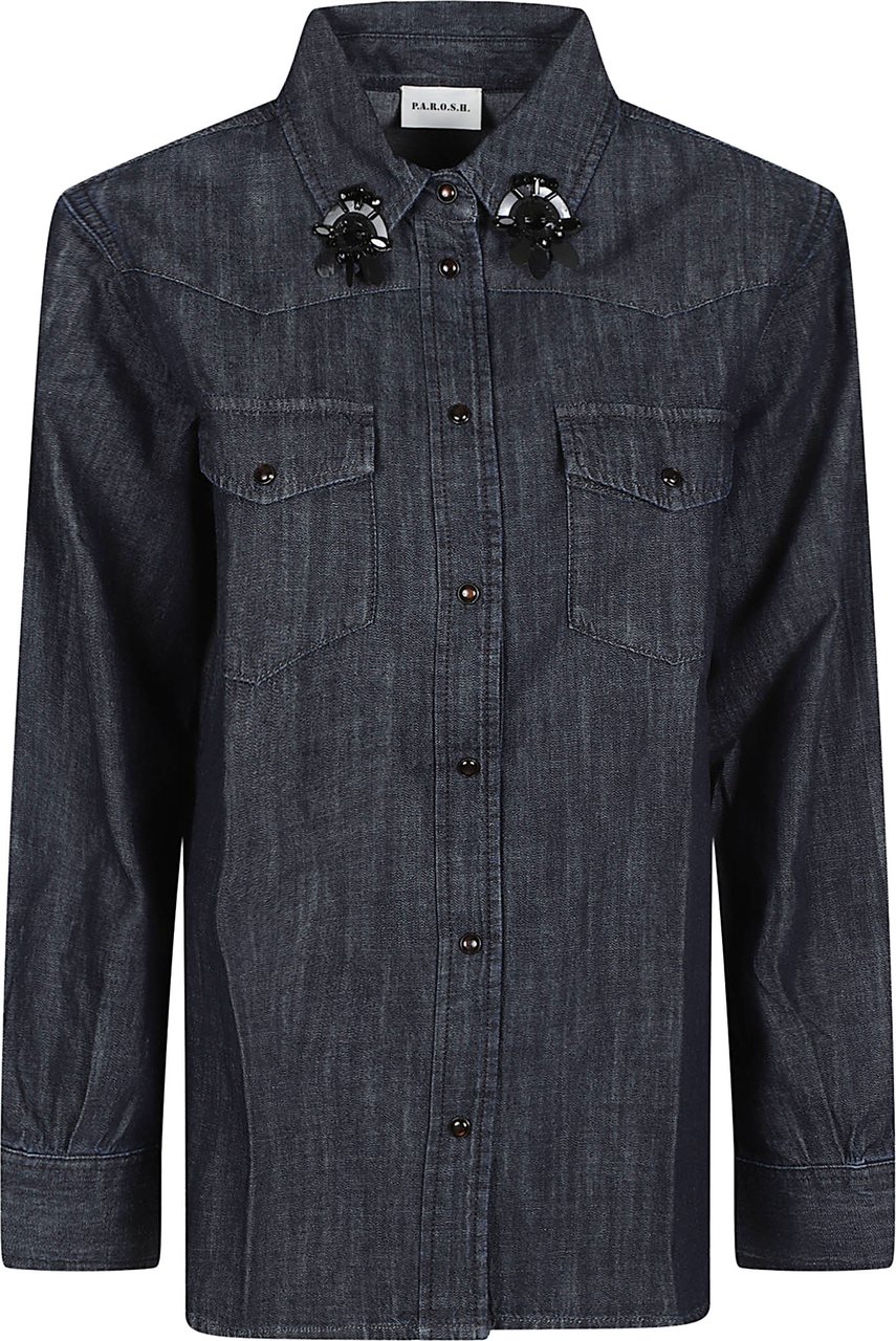 P.A.R.O.S.H. Candore Long Sleeve Shirt Black Zwart