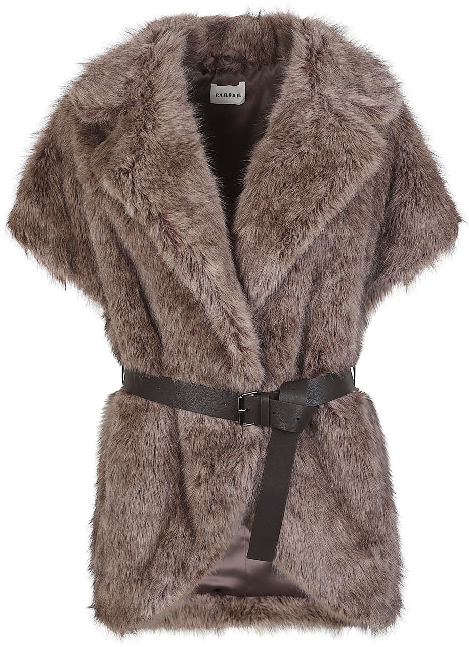 P.A.R.O.S.H. Portal Ecofur Gilet Grey Grijs