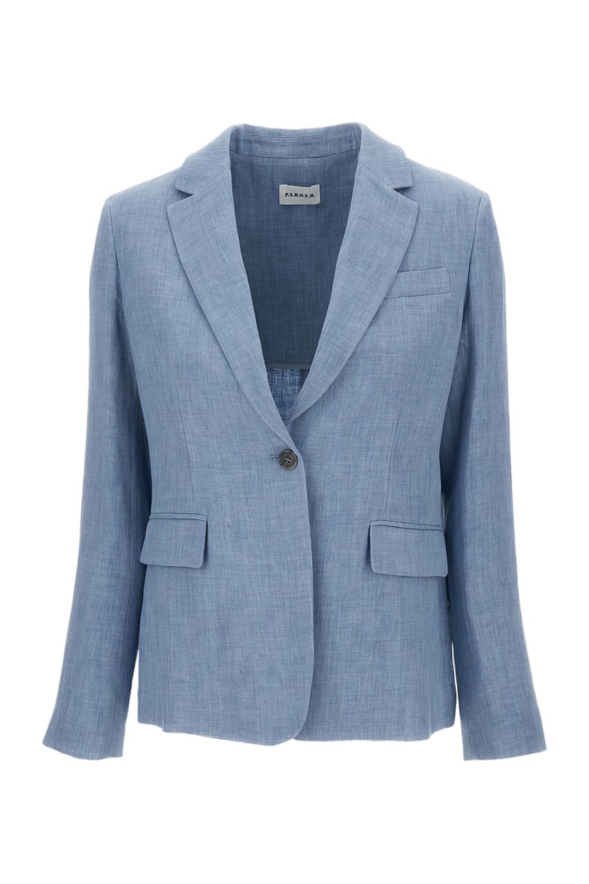 P.A.R.O.S.H. Clear Blue Jacket with Minimalist Silhouette Blauw