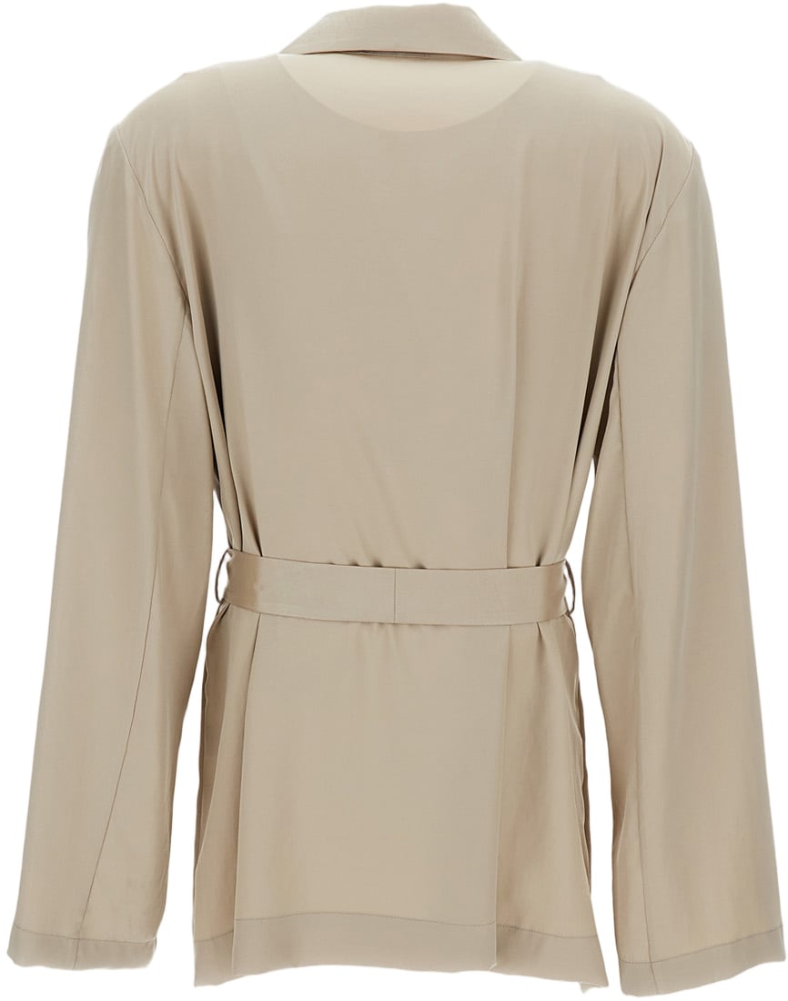 P.A.R.O.S.H. Tailored Beige Jacket with Clean Minimalist Design Neutraal