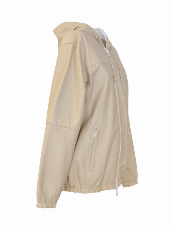 P.A.R.O.S.H. PAROSH D431707 038 MITRA TAUPE LEATHER JACKET Grijs