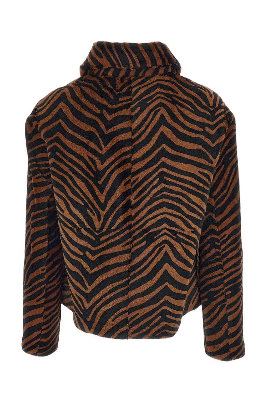 P.A.R.O.S.H. Brown Animalier Nappa Leather Jacket Bruin