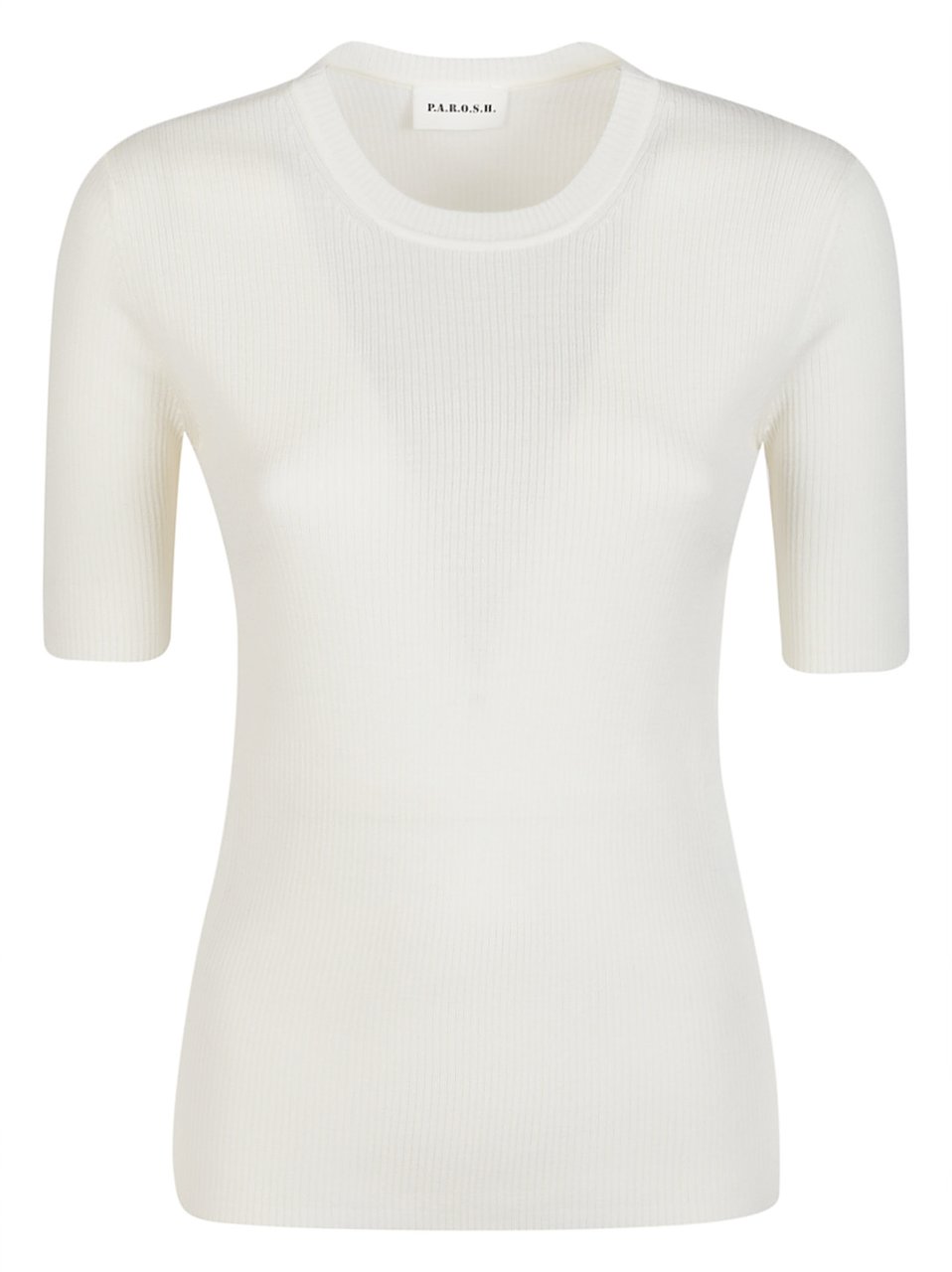 P.A.R.O.S.H. Leila Short Sleeve Sweater Nude & Neutrals Beige