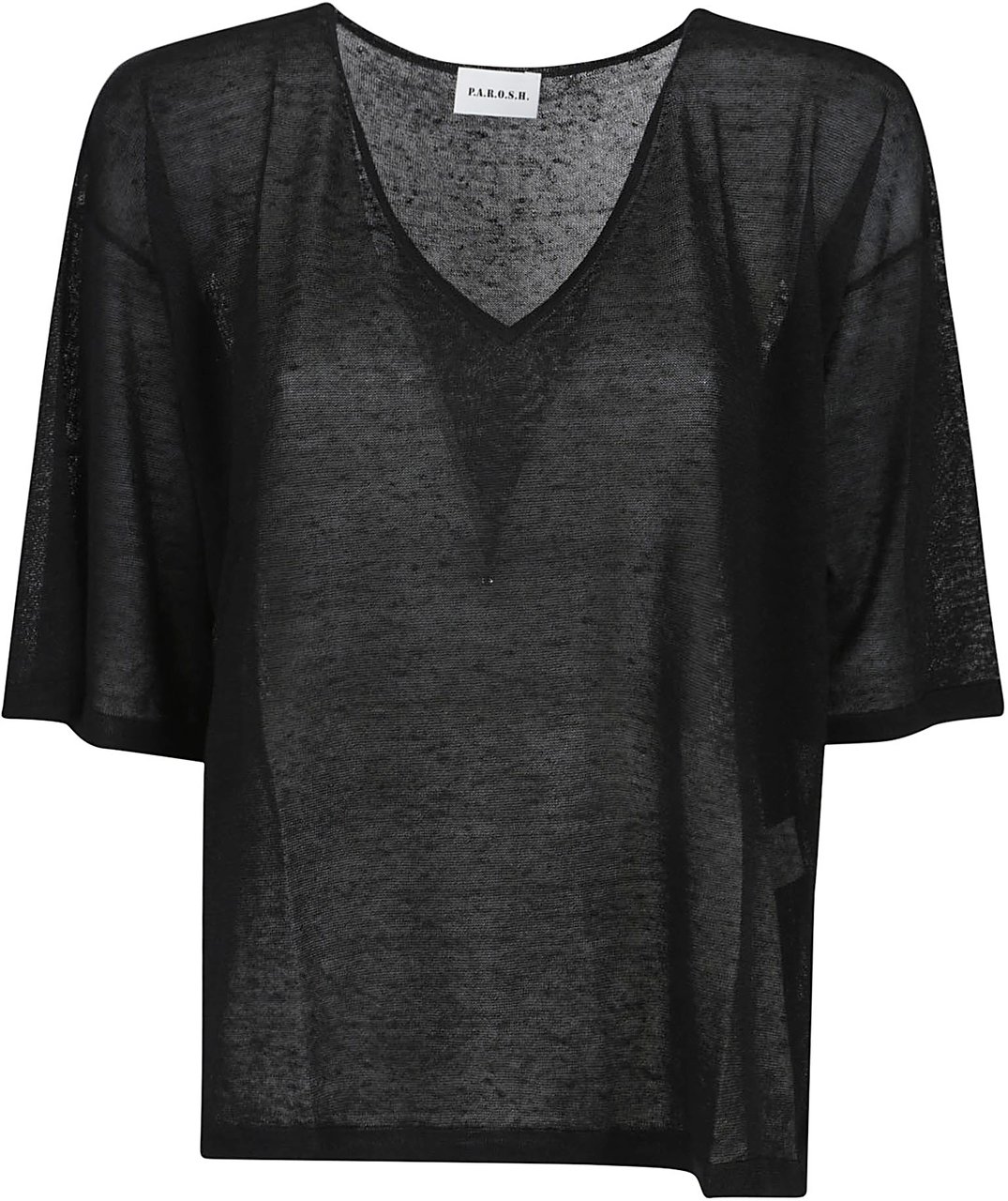 P.A.R.O.S.H. Babylon Short Sleeve Sweater Black Zwart