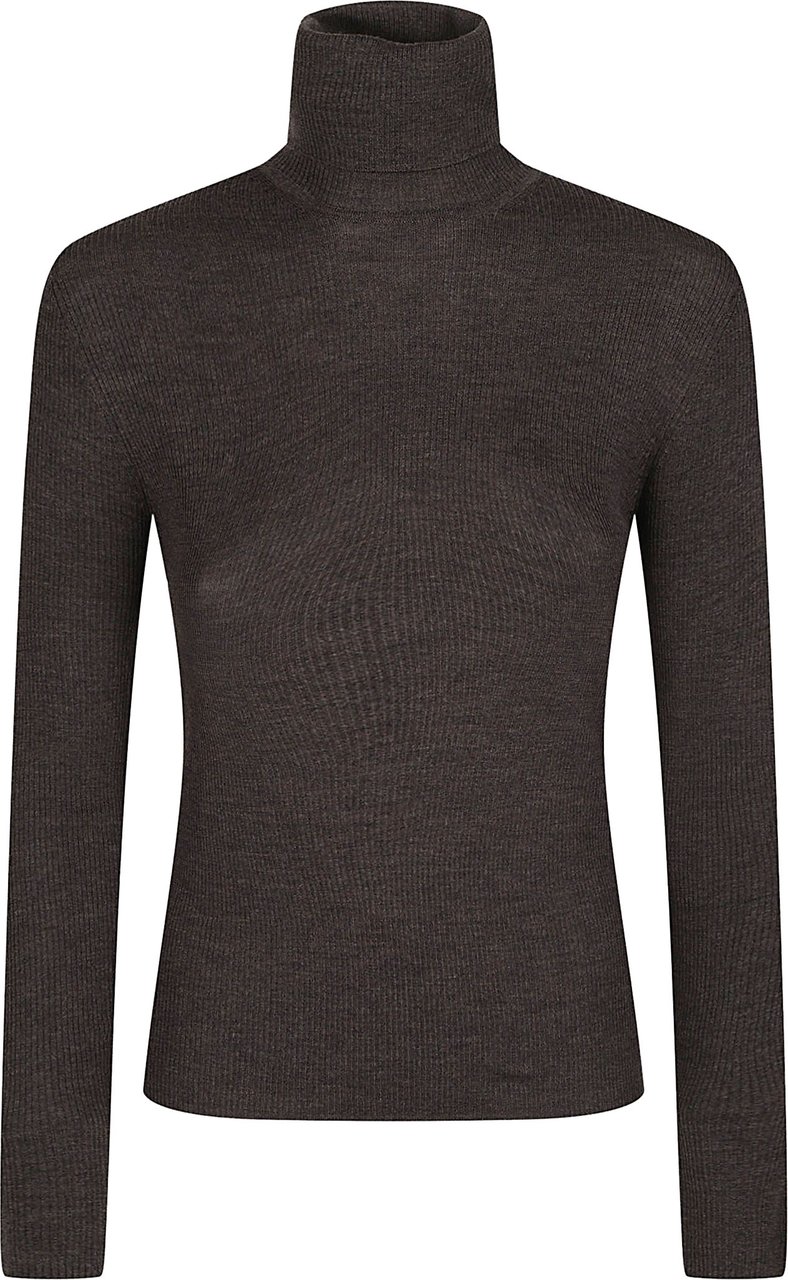 P.A.R.O.S.H. Long Turtle Neck Long Sleeve Sweater Brown Bruin