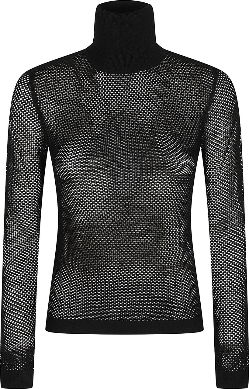 P.A.R.O.S.H. Lanet Turtle Neck Long Sleeve Sweater Black Zwart
