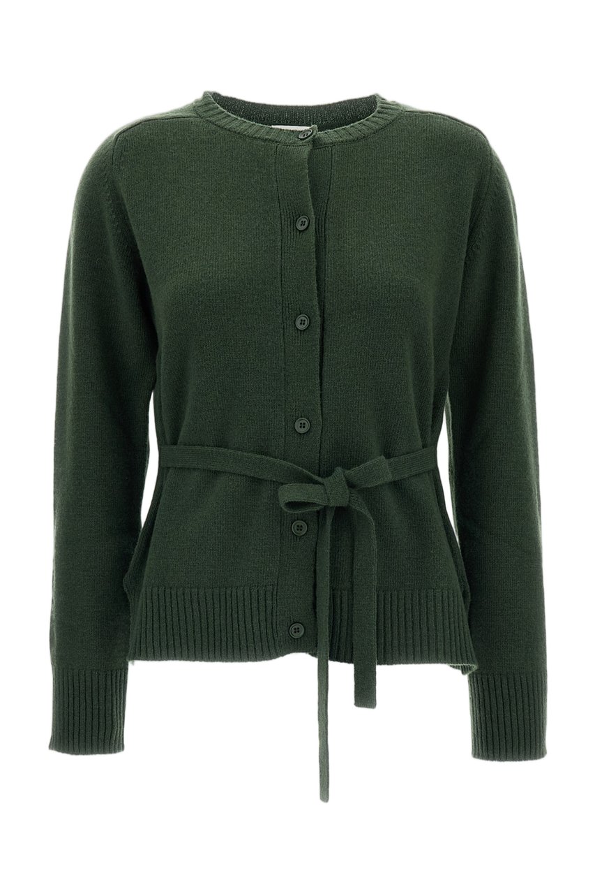 P.A.R.O.S.H. Green Wool Fixed Belt Cardigan Groen
