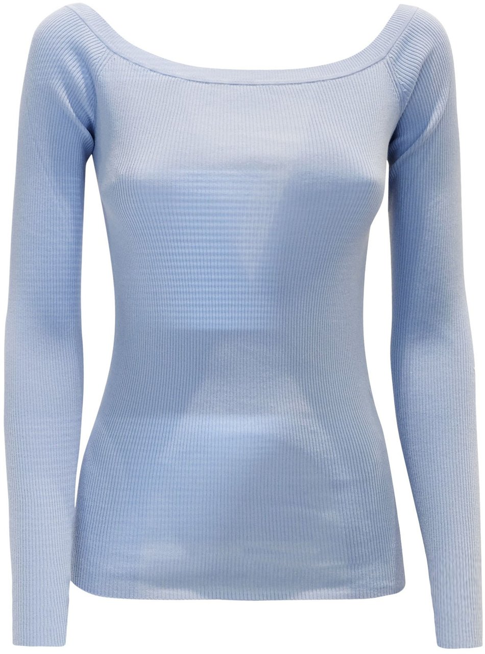 P.A.R.O.S.H. PAROSH D540713 078 POWDER BLUE COTTON CIPRIA24 SWEATER Blauw