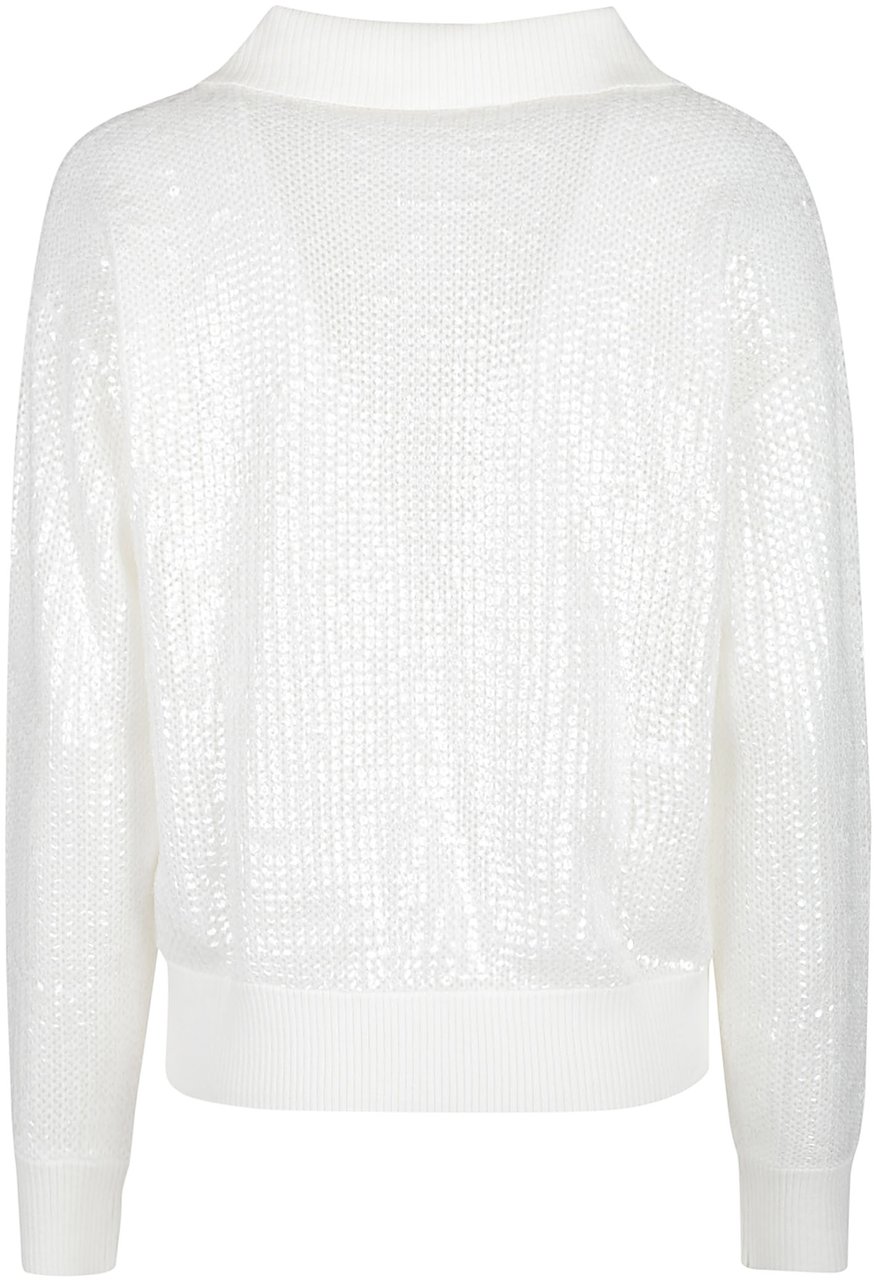P.A.R.O.S.H. Cobalto Polo Neck Sweater White Wit