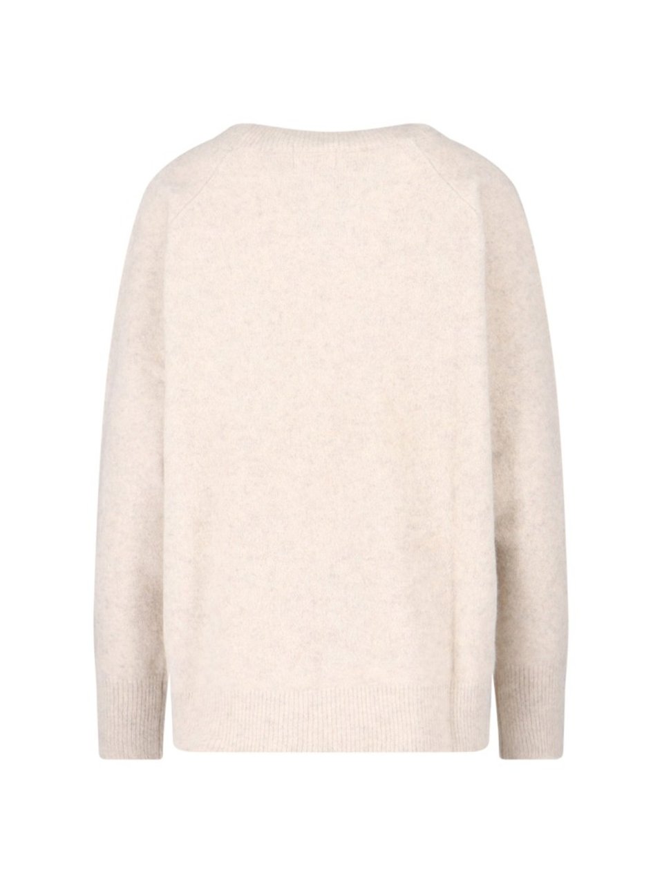 P.A.R.O.S.H. Relaxed-Fit White Knit Sweater With Ribbed Details Neutraal