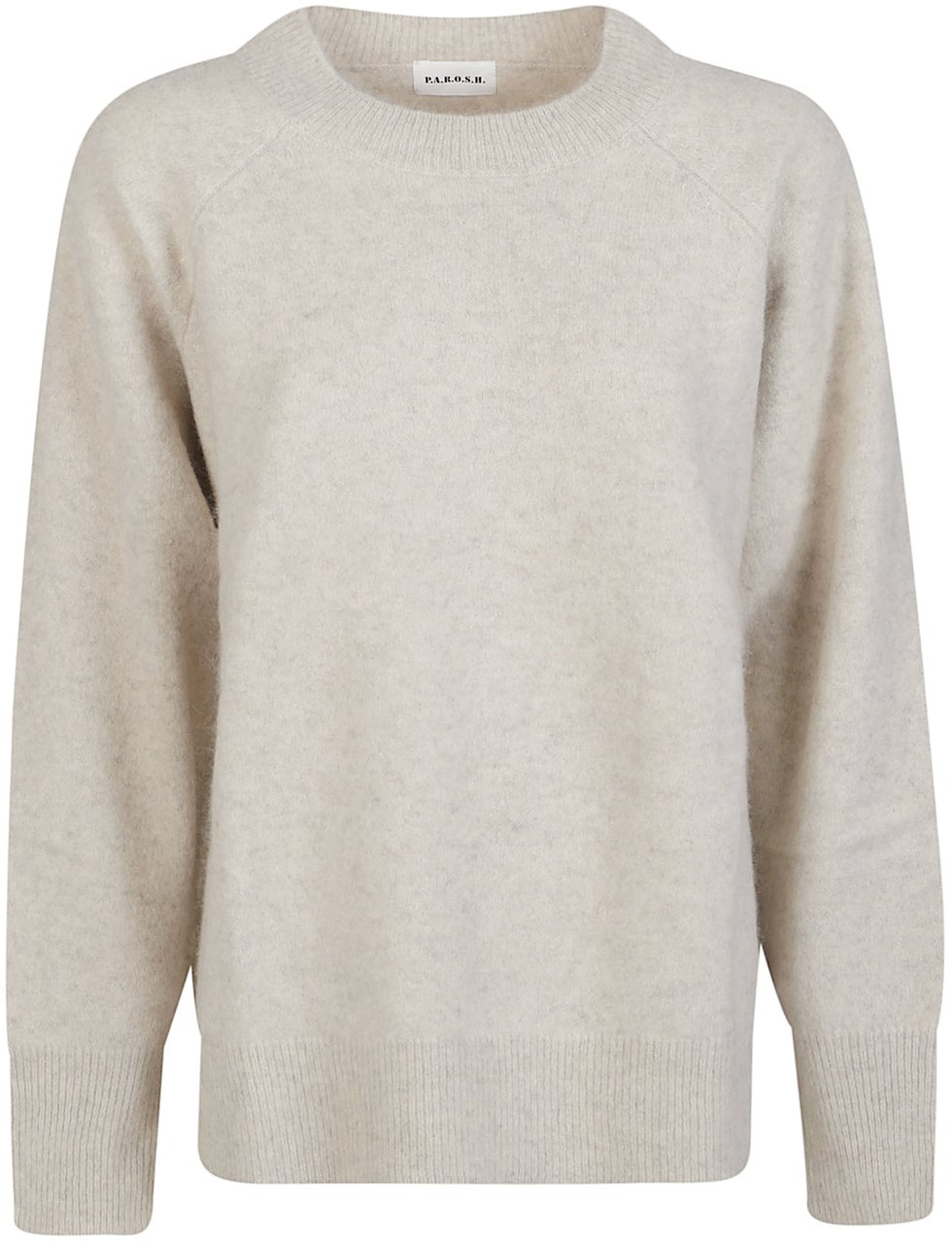 P.A.R.O.S.H. Lacoon Round Neck Sweater Nude & Neutrals Beige