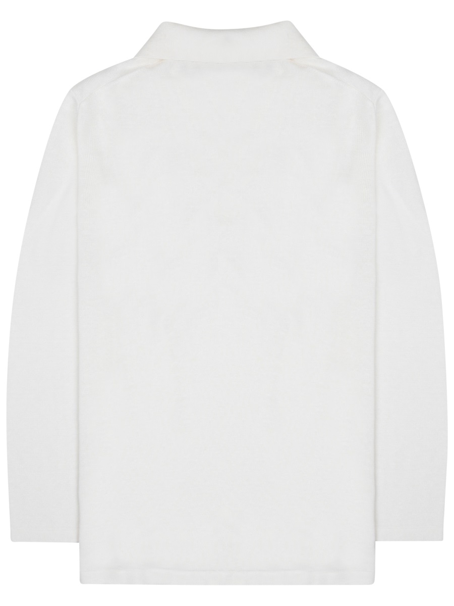 P.A.R.O.S.H. Ivory Refined V-Neck Linen-Blend Top Wit