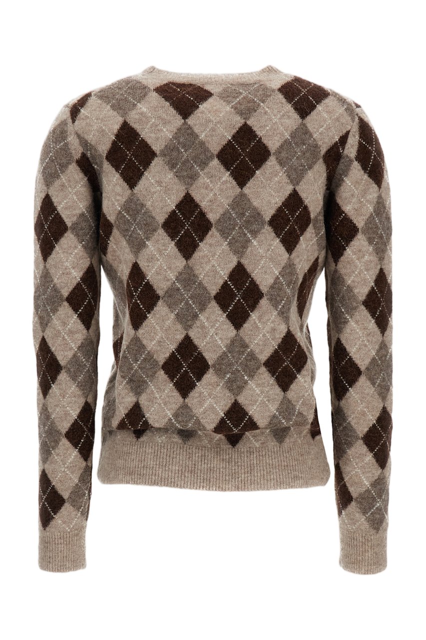 P.A.R.O.S.H. Plaid Wool-Blend Crewneck Sweater Bruin