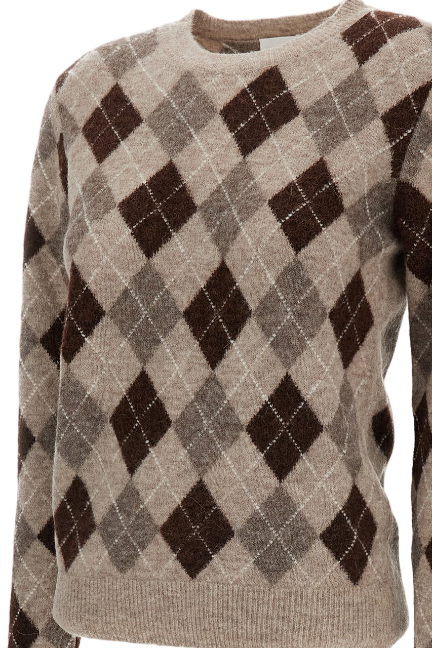 P.A.R.O.S.H. Plaid Wool-Blend Crewneck Sweater Bruin