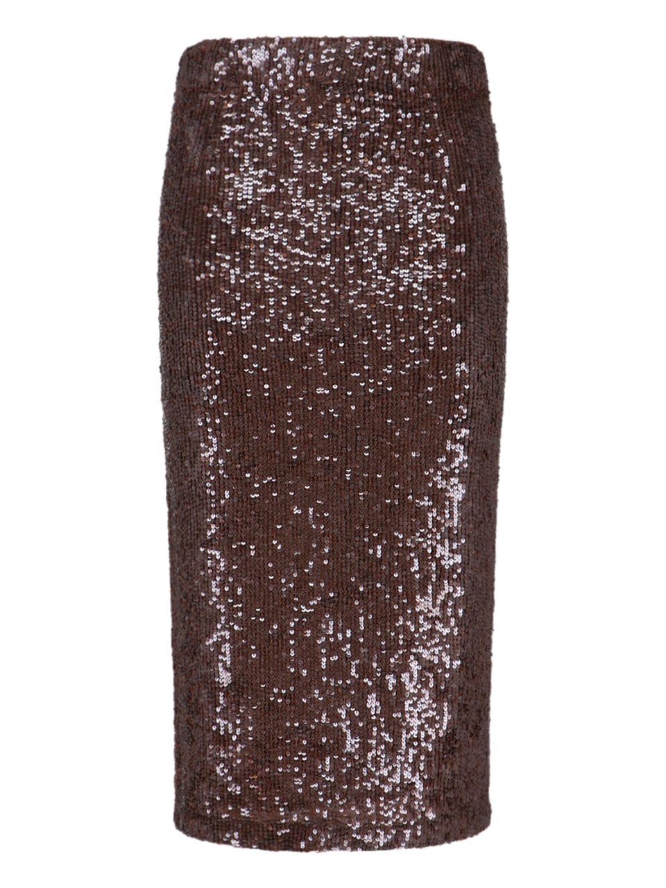 P.A.R.O.S.H. Brown Midi Sequin Skirt Bruin