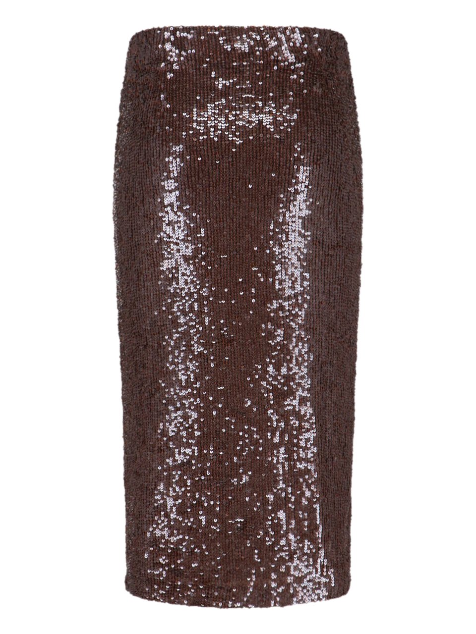 P.A.R.O.S.H. Brown Midi Sequin Skirt Bruin