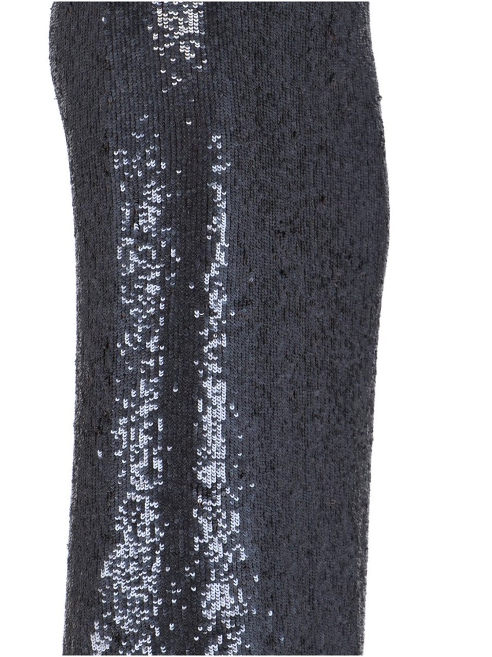 P.A.R.O.S.H. Straight Silhouette Black Sequin Midi Skirt Zwart