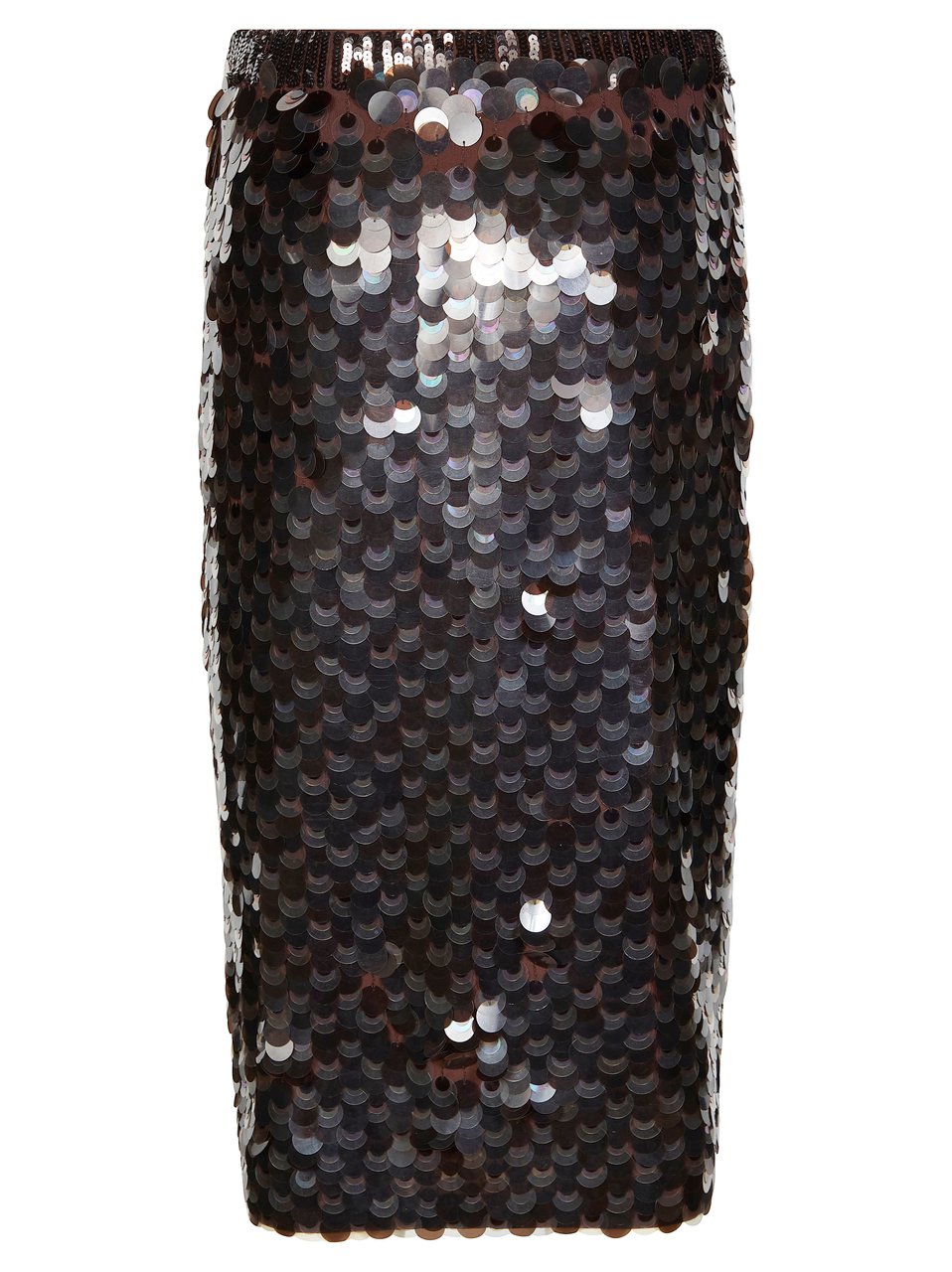 P.A.R.O.S.H. High Waisted Sequin Midi Skirt Zwart