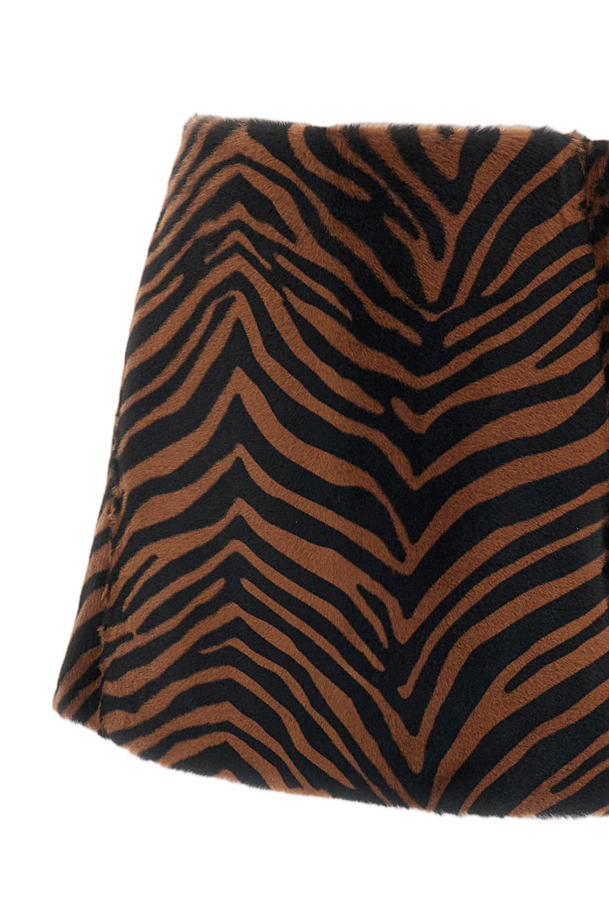P.A.R.O.S.H. Animalier Pony-Effect Leather Mini Skirt Bruin