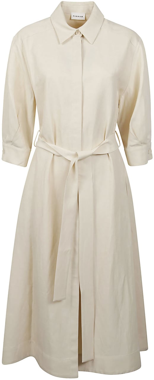 P.A.R.O.S.H. Raisa26 Midi Dress Nude Beige