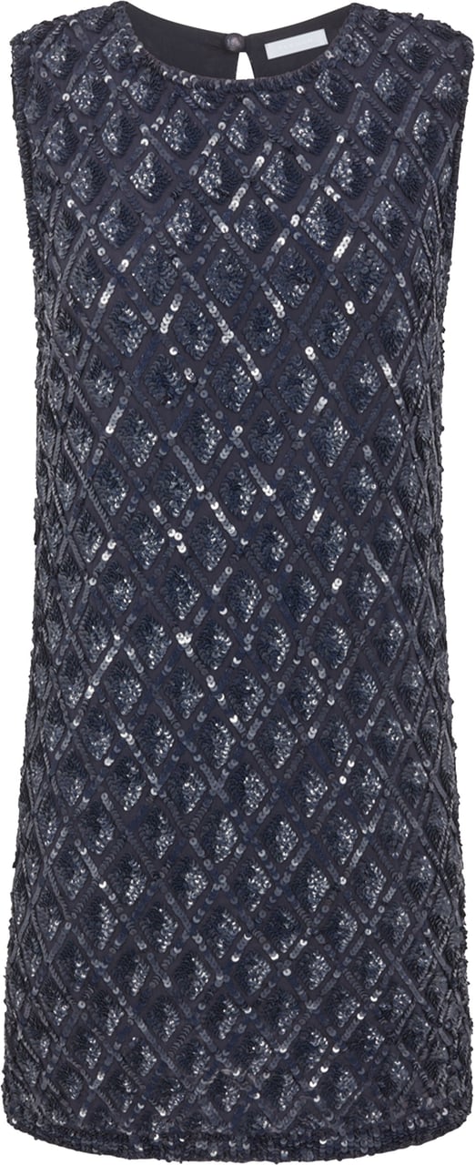P.A.R.O.S.H. Intricate Embroidery Round Neck Polyamide Mini Dress Zwart