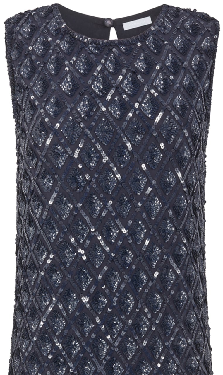 P.A.R.O.S.H. Intricate Embroidery Round Neck Polyamide Mini Dress Zwart