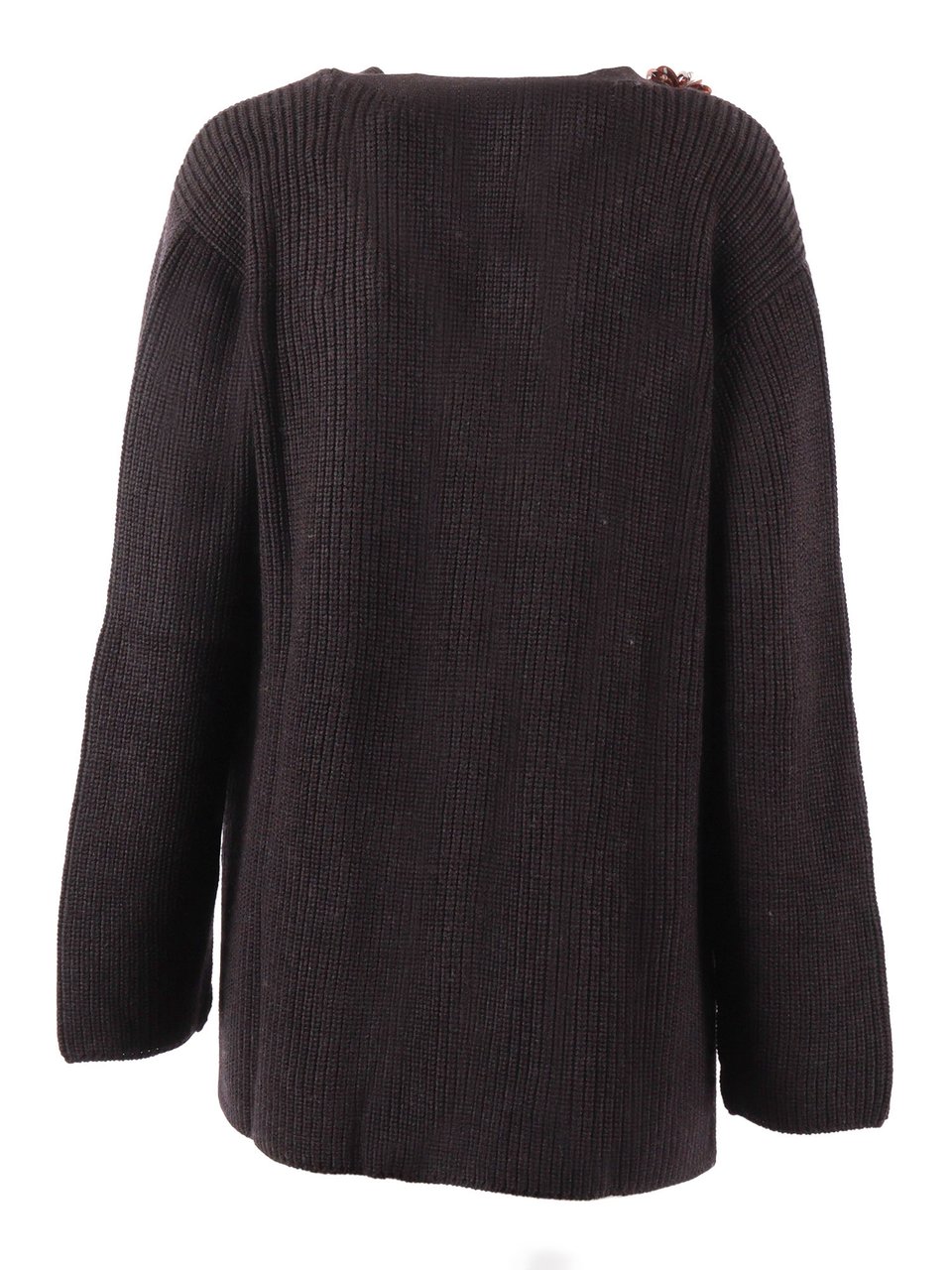 P.A.R.O.S.H. Chunky Ribbed Floral Cardigan Zwart