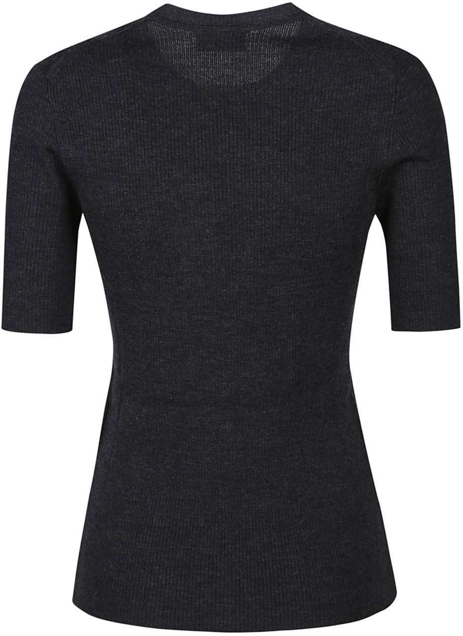 P.A.R.O.S.H. Leila Short Sleeve Sweater Grey Grijs