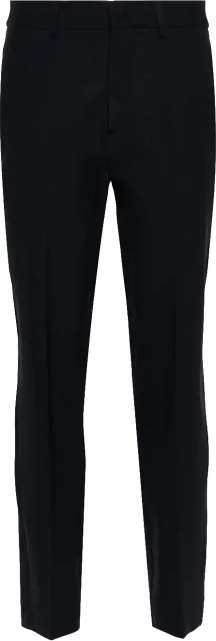 P.A.R.O.S.H. Mid Rise Cropped Straight Leg Wool Pants Zwart