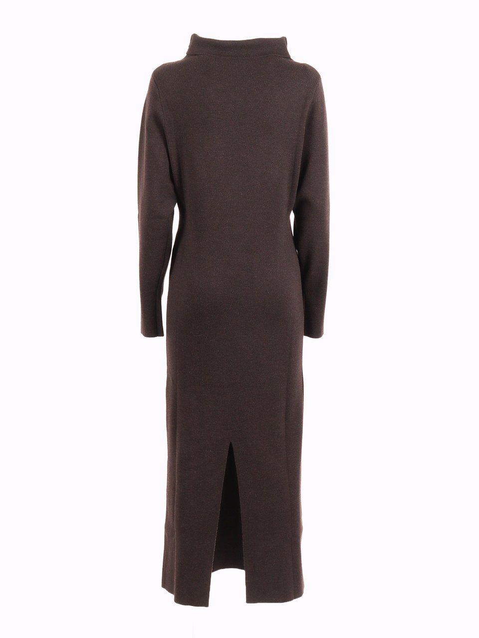 P.A.R.O.S.H. Knee Length Back Slit Day Dress Zwart